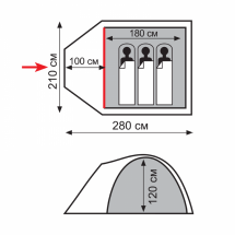 Палатка Totem Indi 3 (v2), зеленый