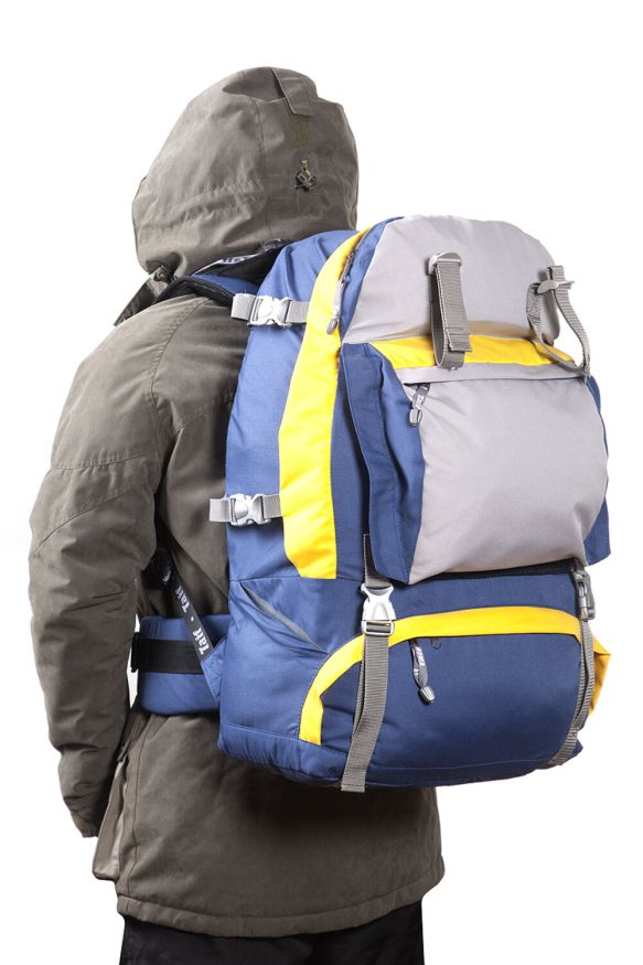 Рюкзак туристический Кайтур 2, синий-желтый, 65 л, ТАЙФ