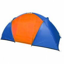 Палатка кемпинговая Jesolo-4 двухслойная, (150+130+150)*220*170 см, цвет оранжево-синий